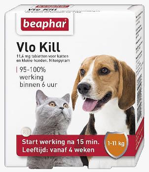 Beaphar Vlokill kat/ hond Tot 11 Kg 6 Tabl