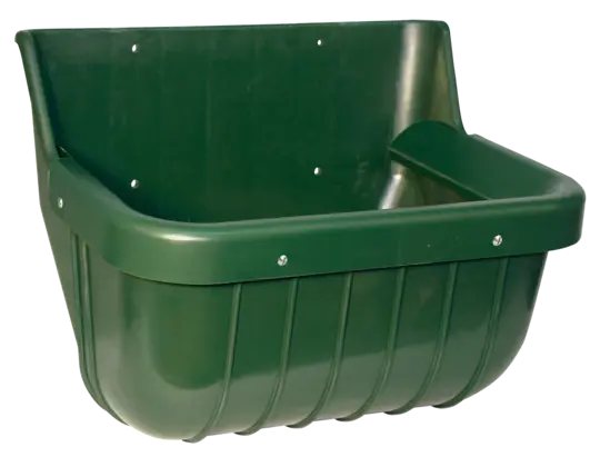 VOERBAK KUNSTSTOF BREED, GROEN 15L