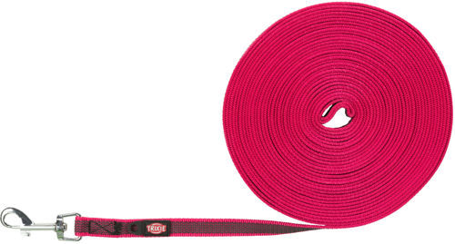 TRIXIE SLEEPLIJN MET RUBBER BEKLEED S–M: 10 M/15 MM FUCHSIA