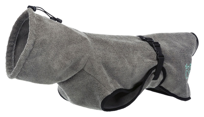BADJAS VOOR HONDEN, BADSTOF GRIJS S: 40 CM