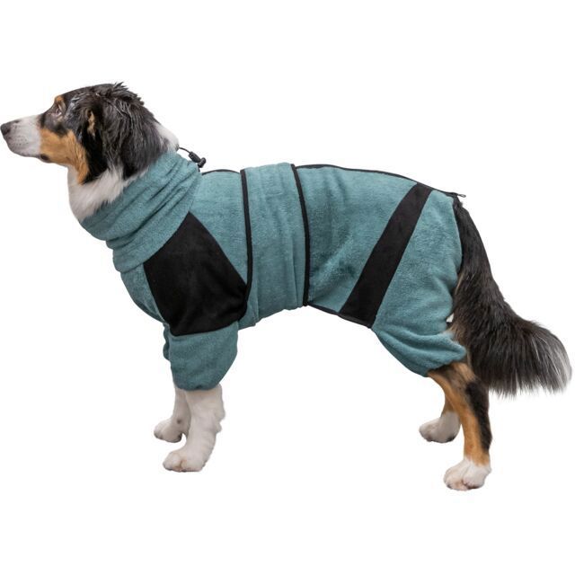 BAD- EN HUISOVERALL VOOR HONDEN, BADSTOF PETROL XS: 30 CM