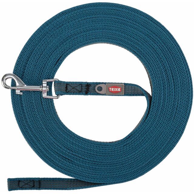 SLEEPLIJN, MET RUBBER BEKLEED PETROL S–M: 10 M/15 MM