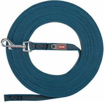 SLEEPLIJN, MET RUBBER BEKLEED PETROL S-M 15M/15MM