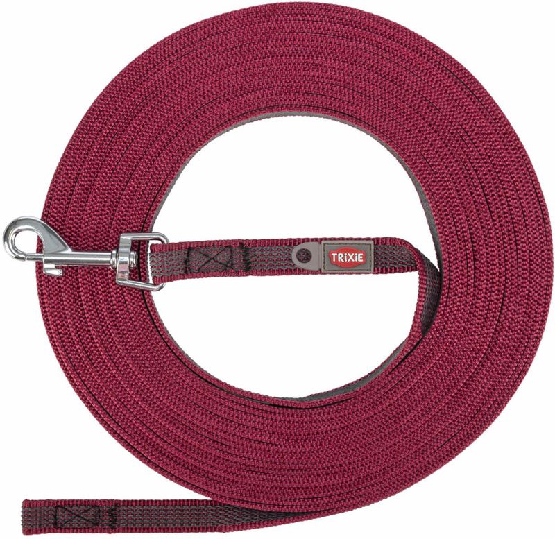 SLEEPLIJN, MET RUBBER BEKLEED SANGRIA S–M: 10 M/15 MM