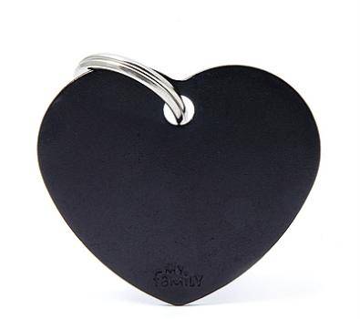 Myfamily Heart Big Alluminum Black For Tag Machine St