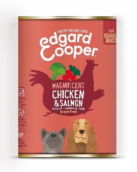 E&C Hond Blik Senior Kip/Zalm 400 Gr