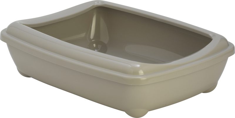 KATTENBAK PL. MET RAND WARMGRIJS 50 CM