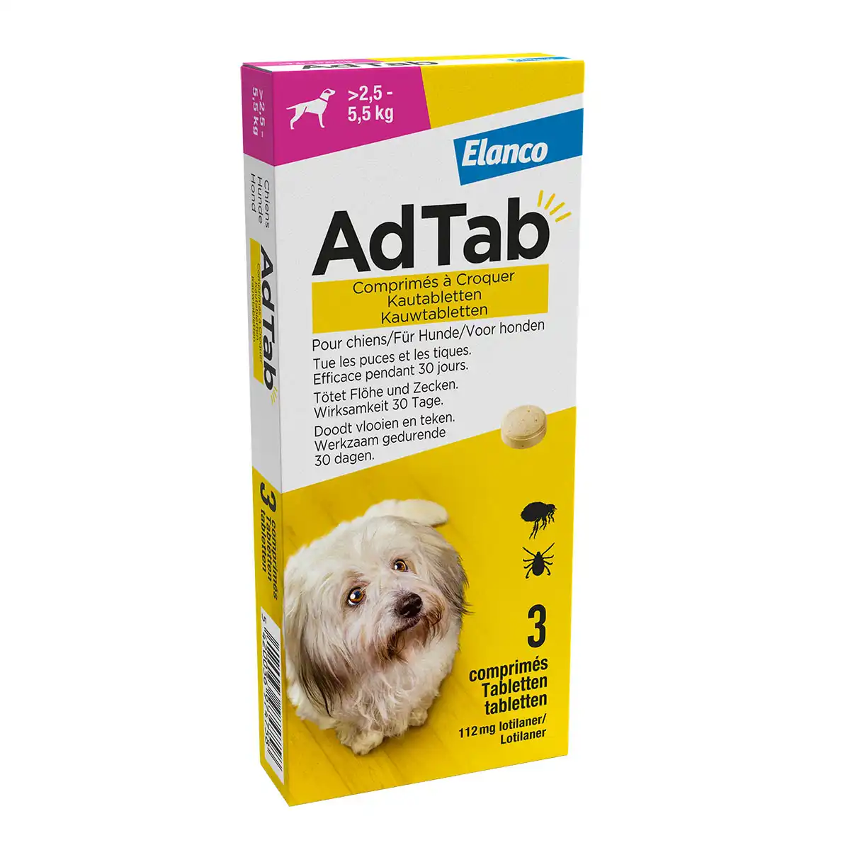 Adtab Hond 2,5-5,5 Kg 3 Tabl.