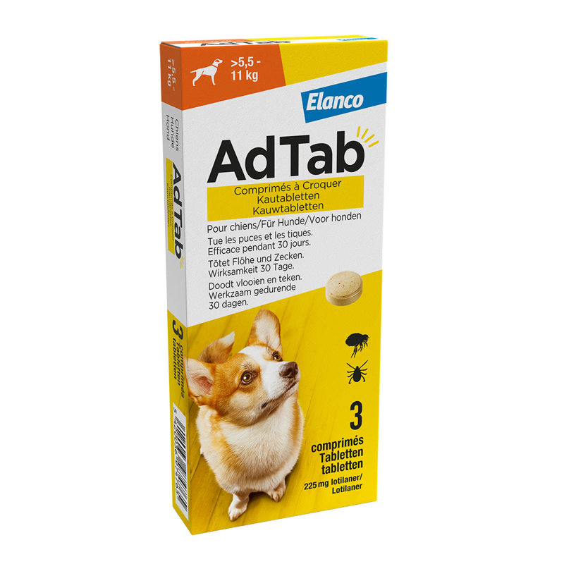 ELANCO ADTAB KAUWTABLETTEN HOND (>5,5 - 11 KG)
