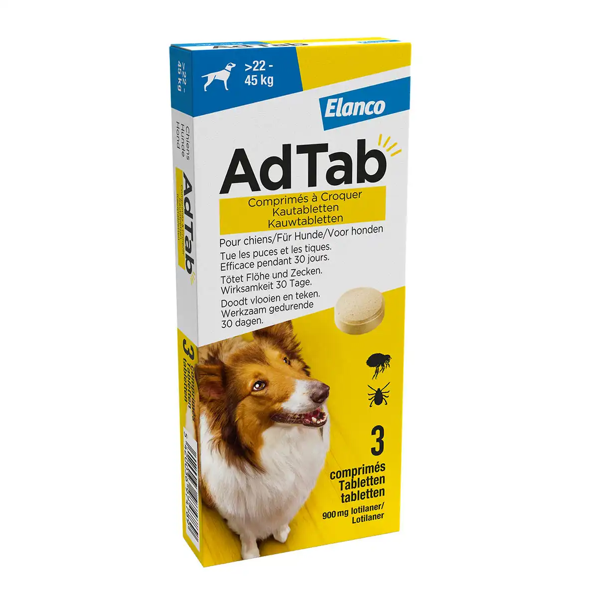 Adtab Hond 22-45 Kg 3 Tabl.