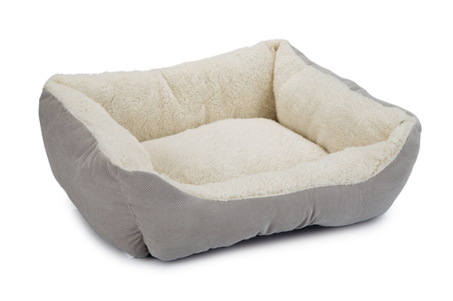 BZ PLUCHE LIGBED MOGINA KAT GRIJS 45X37X18