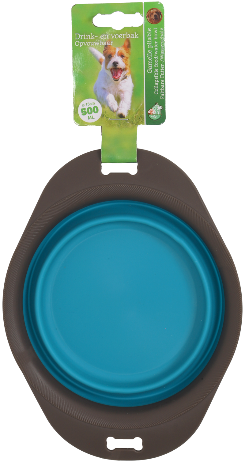 BOON OPVOUWBARE VOER/DRINKBAK GRIJS/BLAUW 15CM