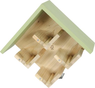 Boon pindakaaspot houder hout 4-pot groen dak 22cm
