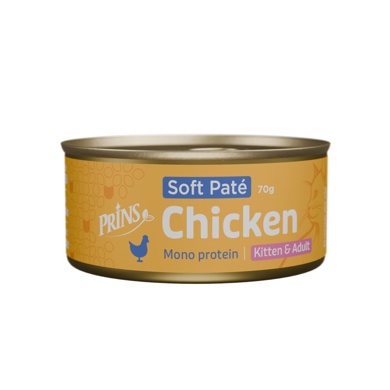 PRINS CHICKEN, SOFT PATé, KITTEN AND ADULT 70GR