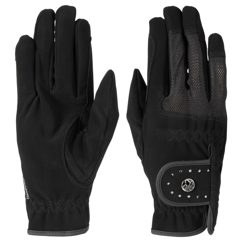 HANDSCHOENEN DOMY MESH CRYSTAL M ZWART