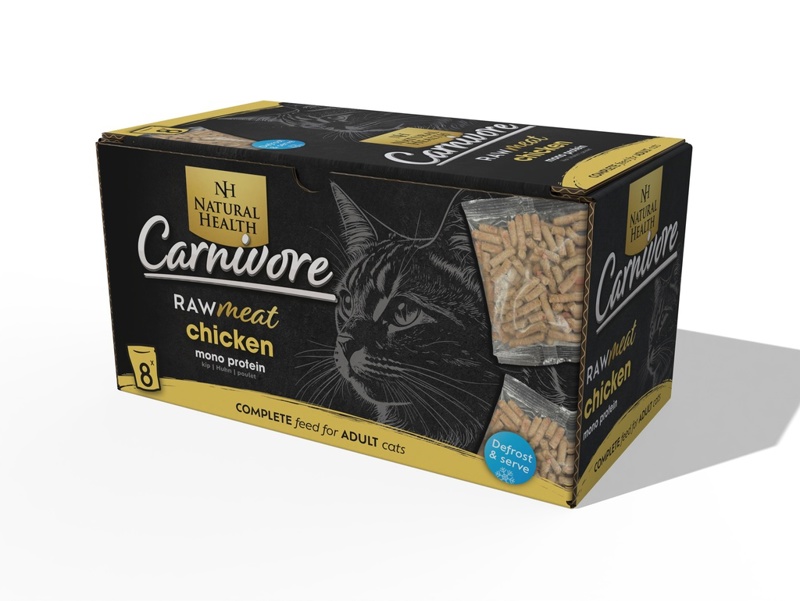 NATURAL HEALTH CAT CARNIVORE RAW CHICKEN (8 X 60 GR)