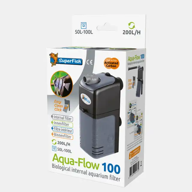 SUPERFISH AQUAFLOW 100 DUAL ACTION FILTER 50-200 L/H Zwart 11X6,5X23