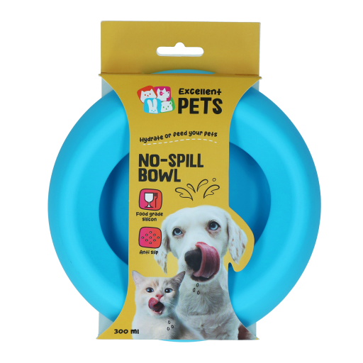 EXCELLENT PETS NO-SPILL BOWL 300ML BLAUW S